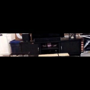 Wooden black entertainment center